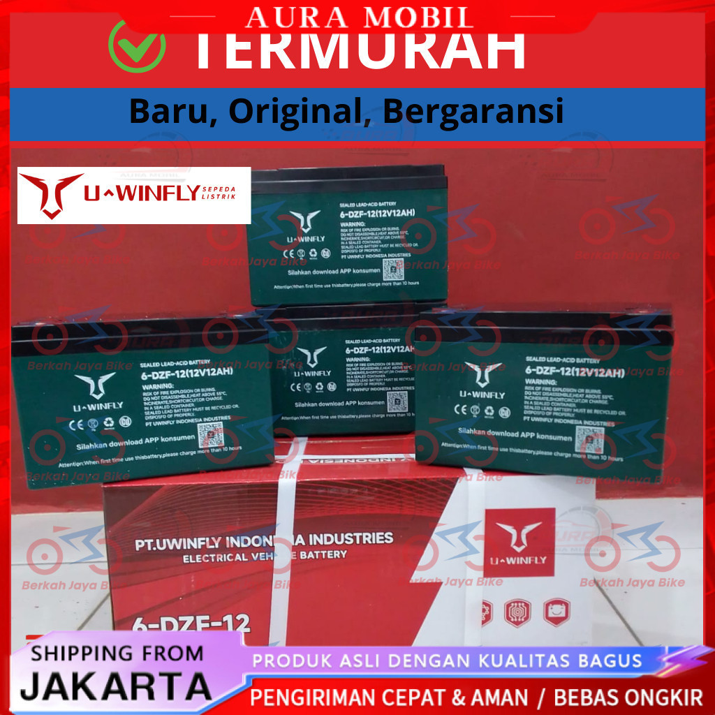 Aki / Baterai Sepeda Listrik U-winfly 48V 12Ah / 12V 12Ah & 48V 20Ah / 12V 20Ah Original 1 Set / Satuan