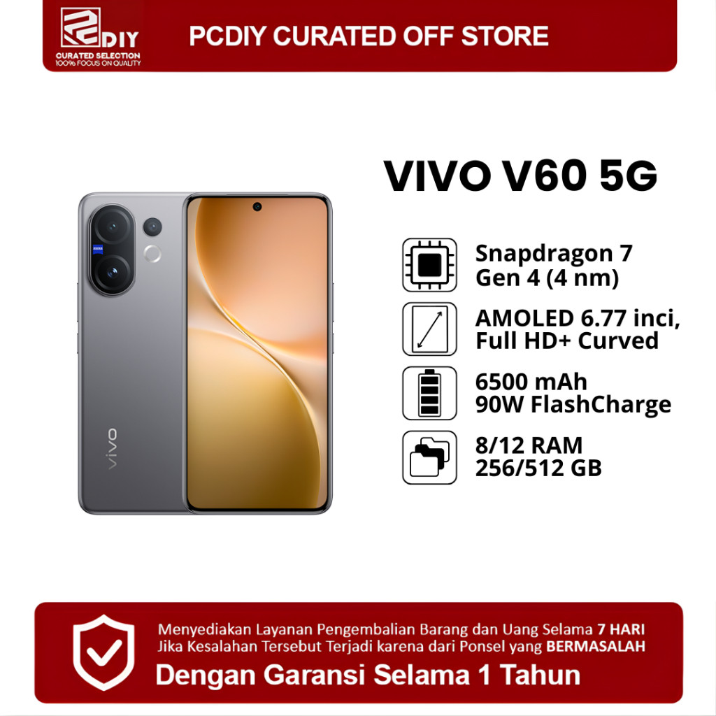 VIVO V60 5G 8GB + 256GB | 12GB + 512GB Garansi Resmi