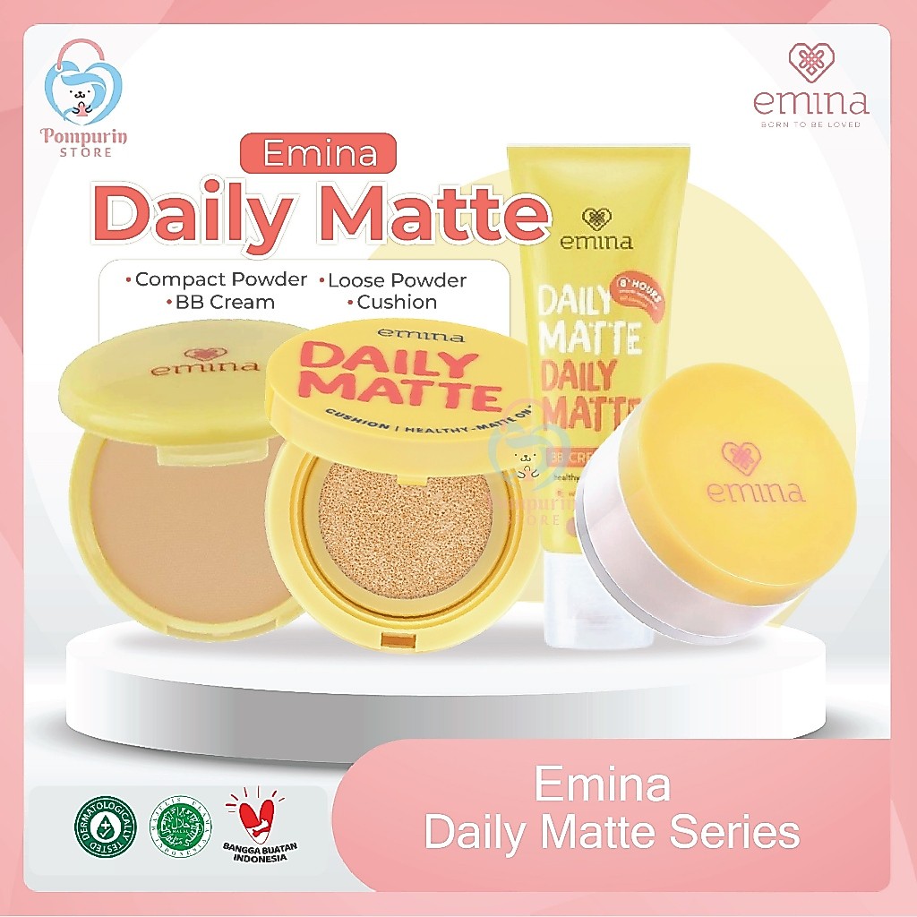 Jual Emina Daily Matte Loose Powder 20gr / Compact Powder 11gr / BB ...