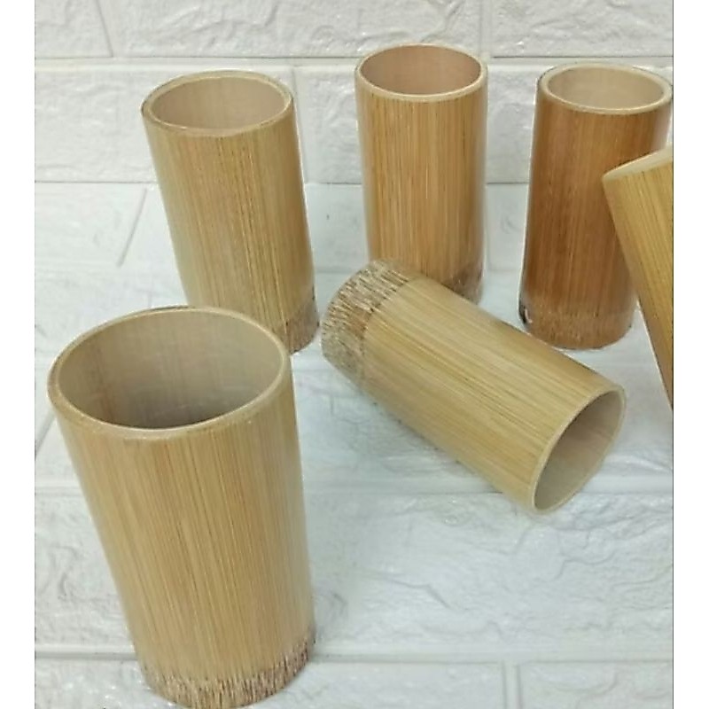 kerajinan#gelas dari bahan bambu/tinggi 15cm isi 1pcs/siap kirim