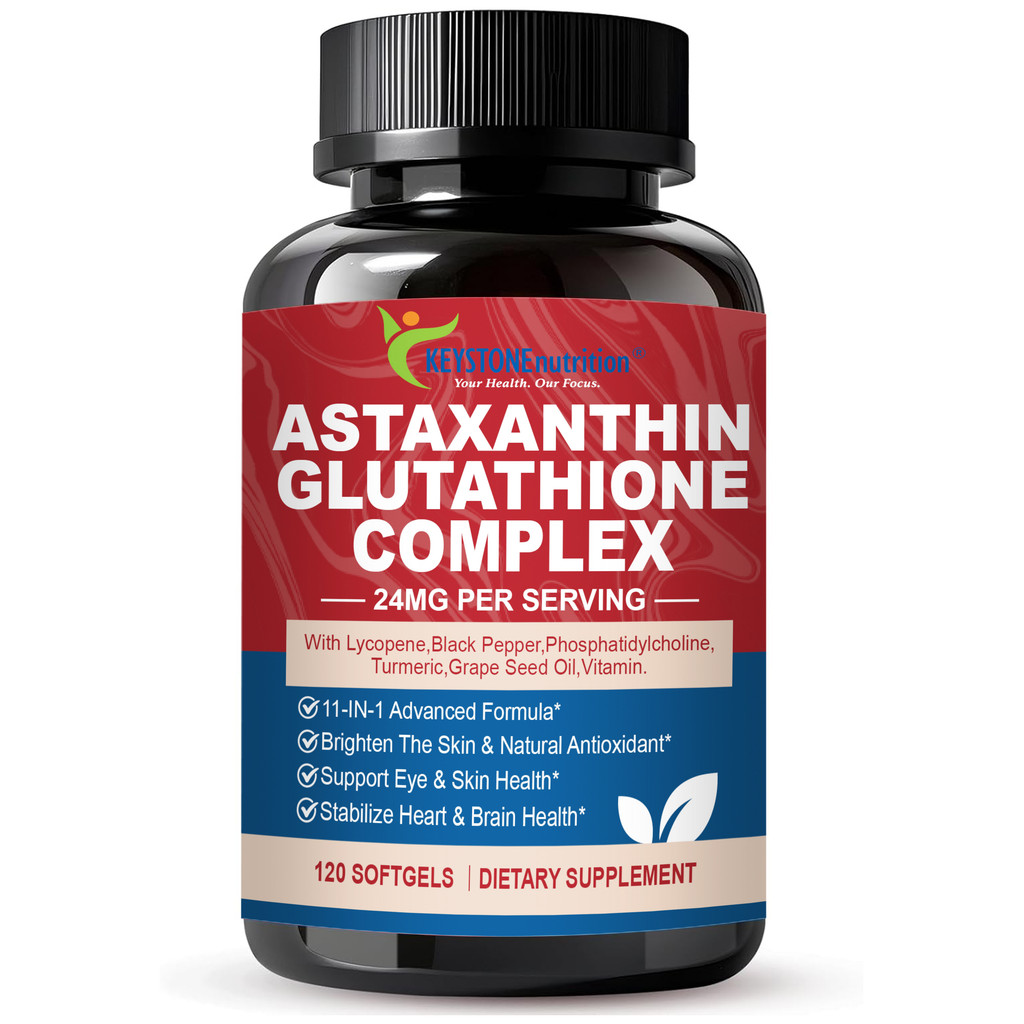 Jual Astaxanthin Glutathione Complex 24mg Suplemen Kulit Cerah Glowing Antioksidan Bantu Rawat Kulit Kusam