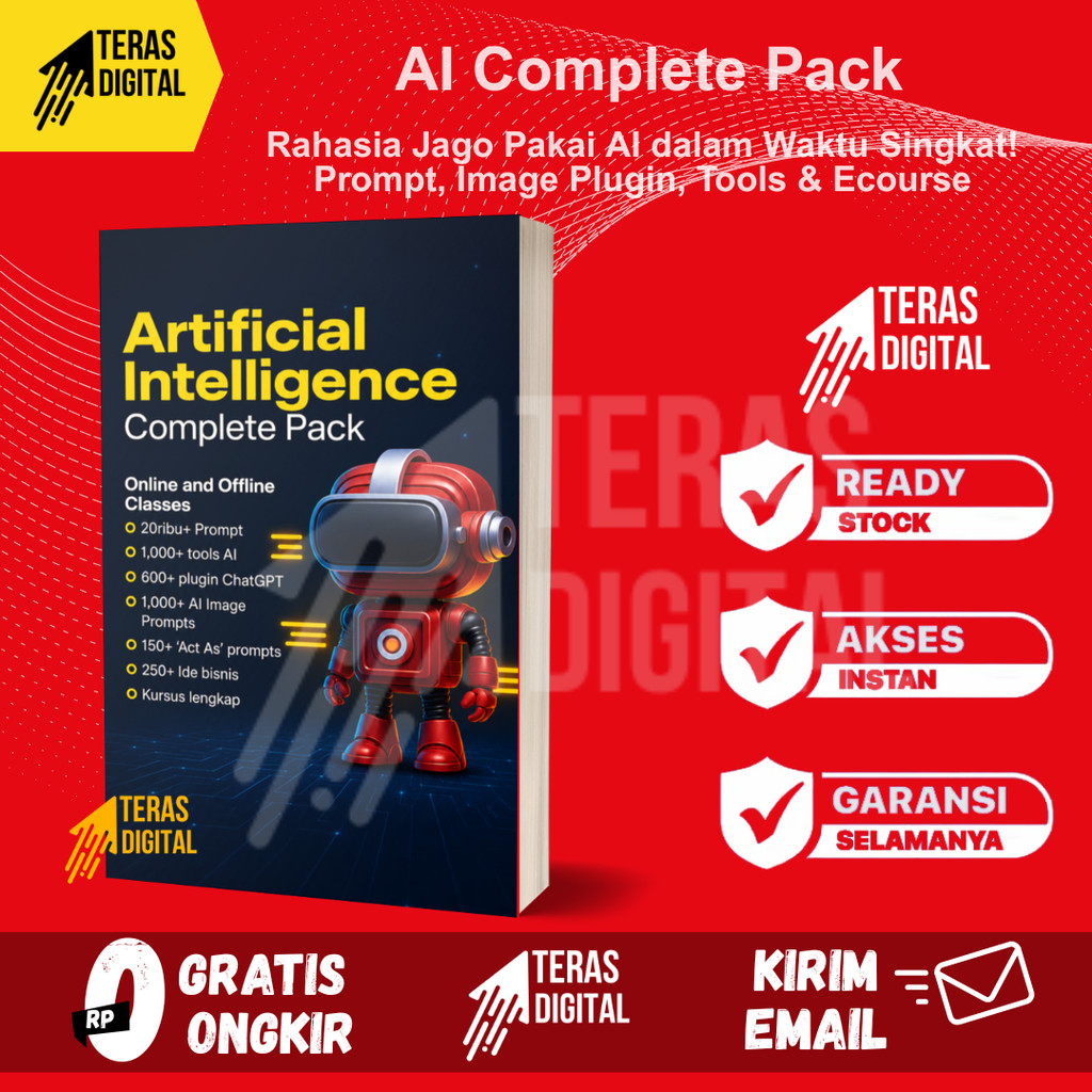 Paket Lengkap AI & ChatGPT | 20.000+ Prompt AI, 1.000+ Tools AI, Plugin, Midjourney Prompt, Ide Bisnis & Ecourse