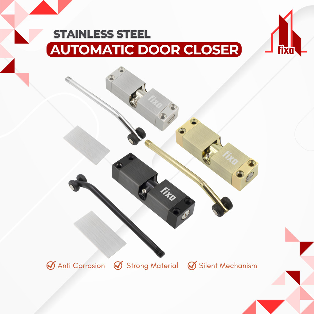 FIXA Penutup Pintu Otomatis Door Closer Stainless Steel Automatic Universal Adjustable