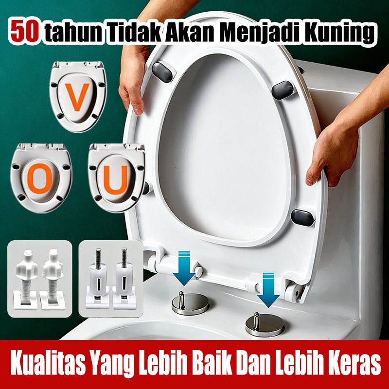 Penutup Toilet Tutup Kloset Universal Tutup Closet Duduk 100% Universal Penebalan 3 Lapis Dipasang Atas Bawah Mudah Dipasang Untuk Wanita