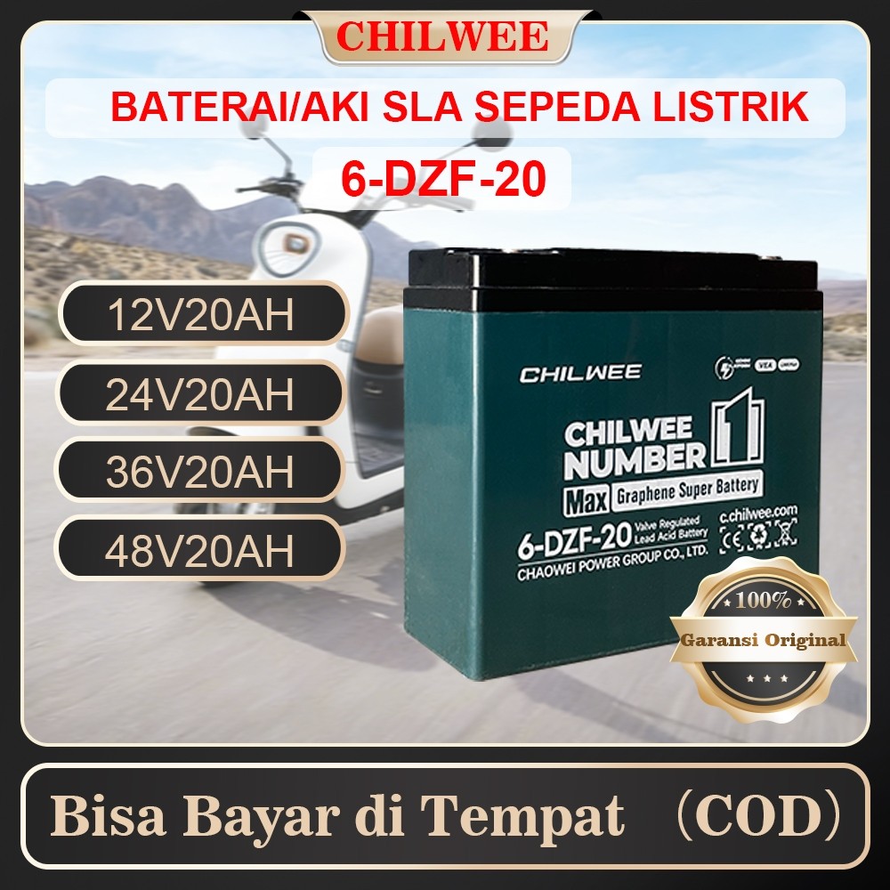 Aki CHILWEE 12v 20ah Baterai Sepeda Listrik Motor Listrik Garansi 100% Original