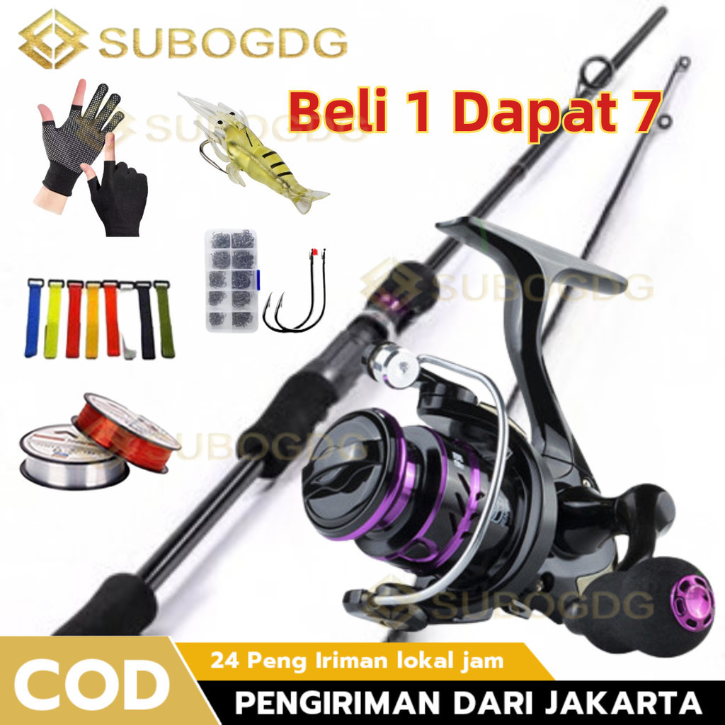 [COD] Set Pancing Daiwa 1 Set Lengkap - Joran Pancing + Reel + Senar 150M + Umpan - 1.65-2.4M & Reel 1000-7000 - pancing 1 set lengkap kuat / joran pancing 1 set murah / pancing casting full set / Set Alat Pancing Murah
