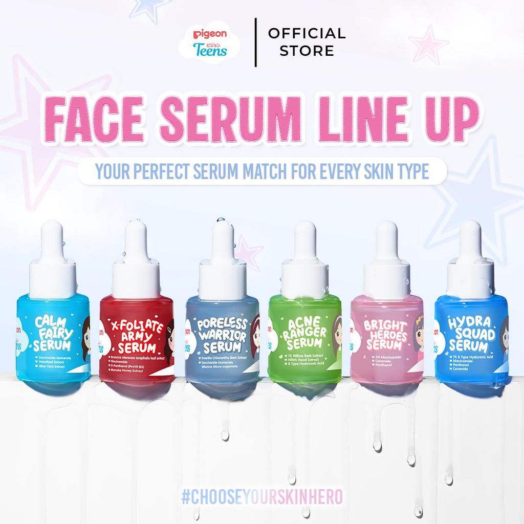Pigeon Teens Face Serum Line Up | Serum Wajah Untuk Kulit Remaja | Lightweight, Alcohol Free & Dermatologically Tested