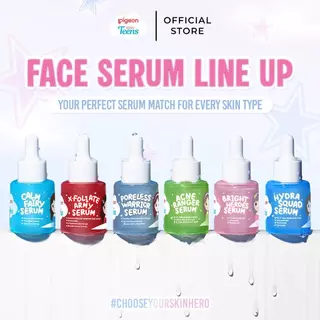 Pigeon Teens Face Serum Line Up | Serum Wajah Untuk Kulit Remaja | Lightweight, Alcohol Free & Dermatologically Tested