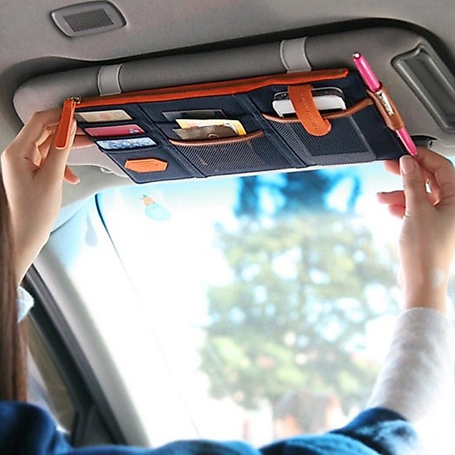 Sunvisor Mobil / Car Organizer Tempat Kartu eToll Emoney / Tempat Tisu Kacamata Mobil / Sun Visor Car Tissue Box