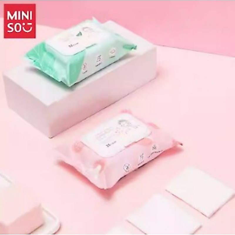 COD DENPASAR Miniso Hyaluronic Acid Refreshing & Moisturizing Make Up Remover Tissue Basah Pembersih Make Up
