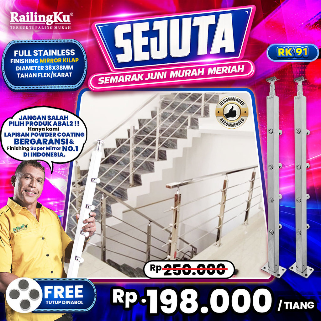 Jual Railing Tangga Pipa Jari Jari Minimalis Tiang Railingku [SEJUTA ...