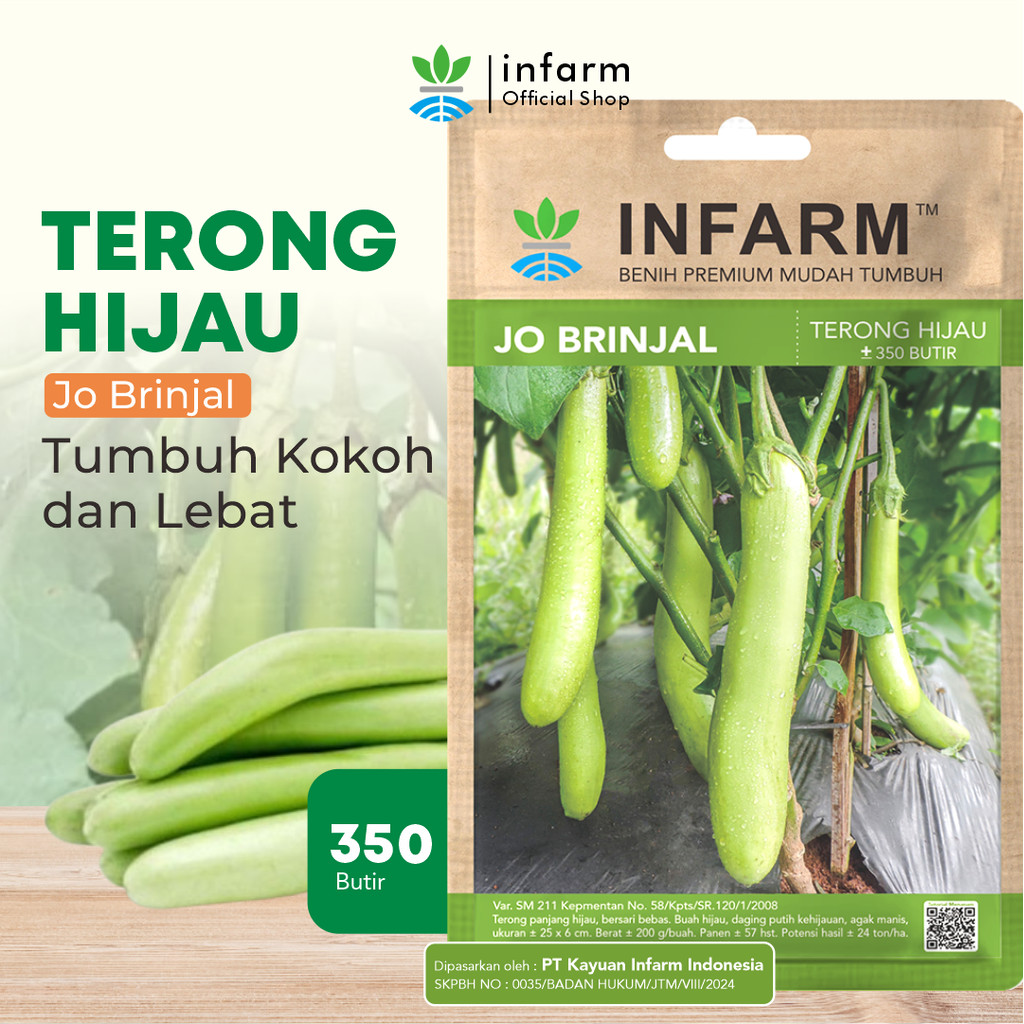 INFARM - Benih Sayur Terong Hijau Jobrinjal Bibit Sayuran Terong Hijau Berkualitas Premium