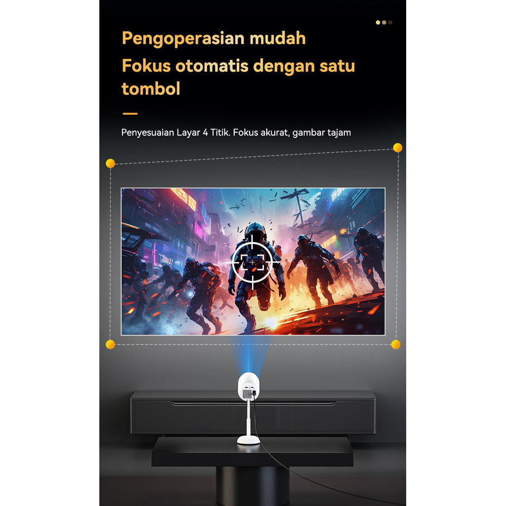 Jual SAERIS Proyektor Android TV Infocus Proyektor Mini 4K Fitur Pintar ...