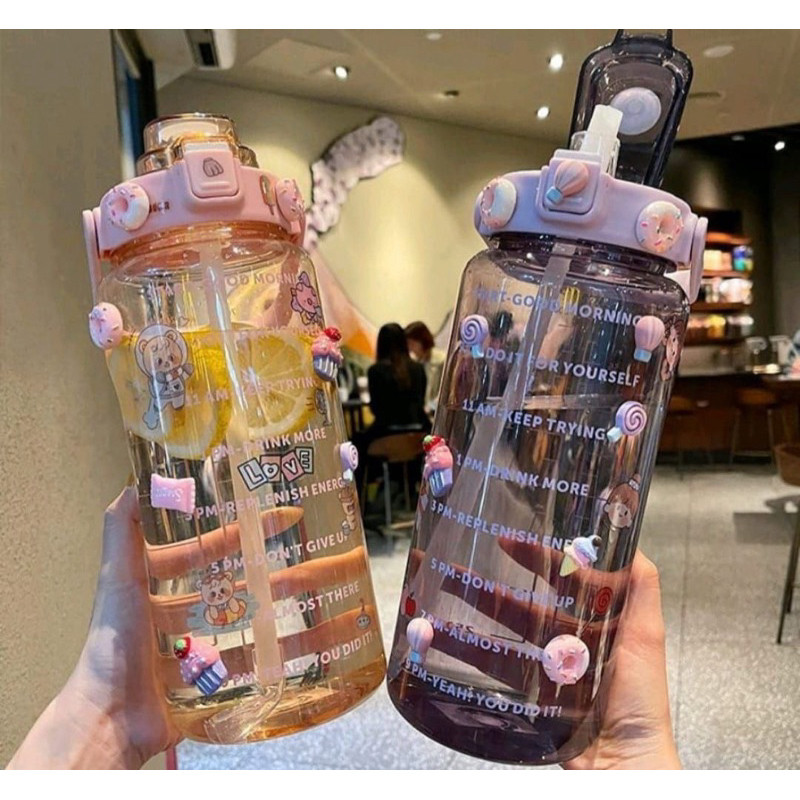 Jual Botol motivasi Transparan Bening 2 Liter - Botol Minum Viral ...
