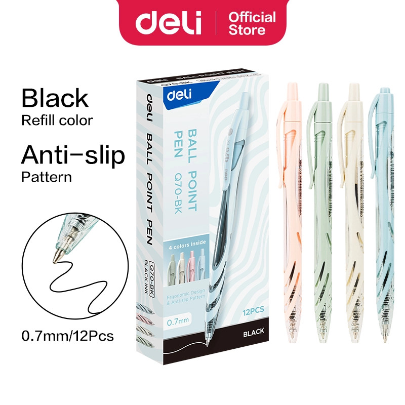 Jual Deli | Ballpoint Pen 0.7 mm | Tinta Hitam | EQ70-BK | Shopee Indonesia