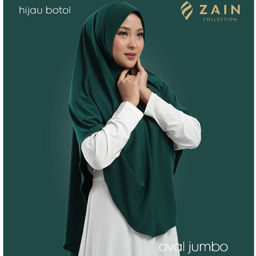 Zain Collection Hijab Bergo Ovalia Kerudung Bergo Instan Size M-L- Oval Jumbo Jilbab Premium Jersey