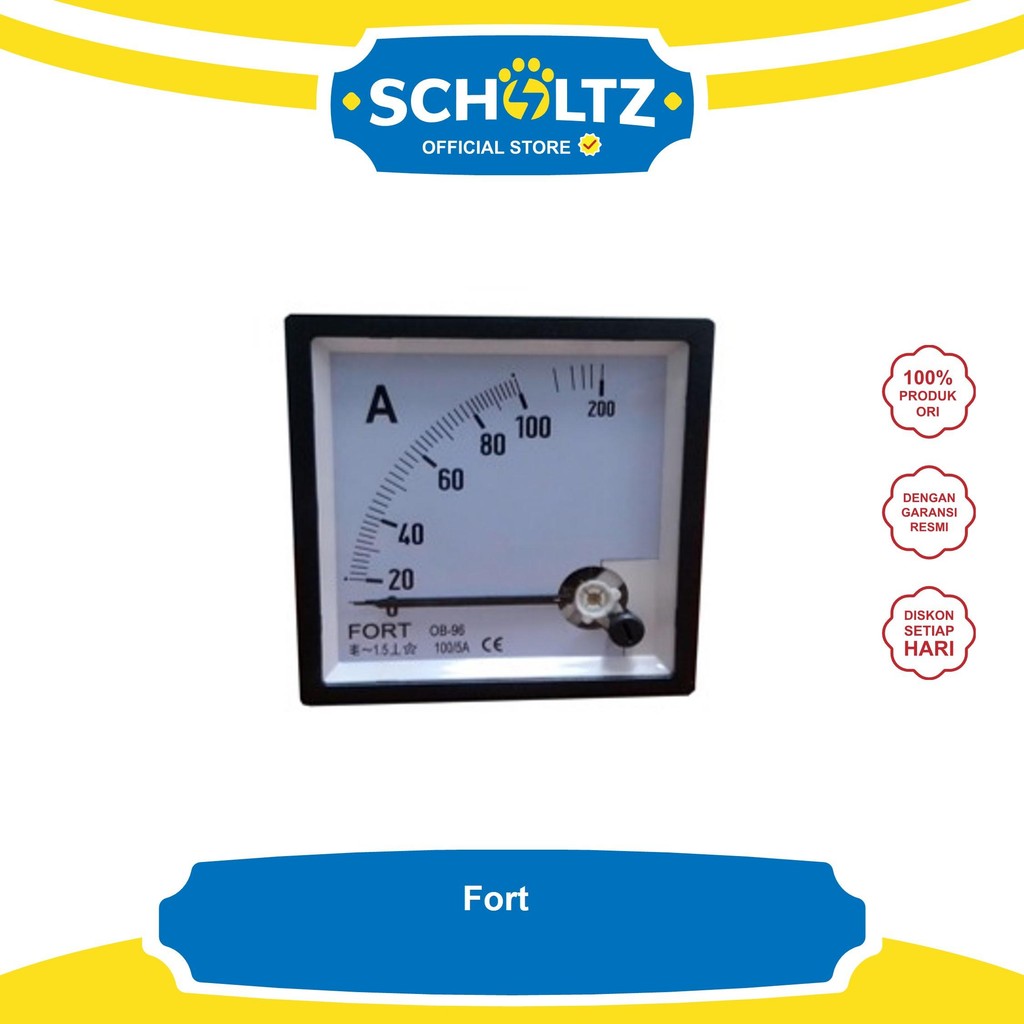 Jual FORT ANALOG AC PANEL METER AMPER METER VIA CT /5A CLASS: 1.5 FT ...