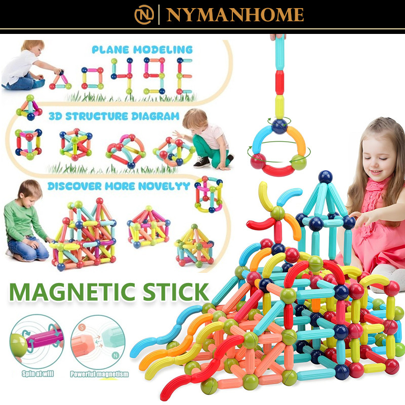 Jual 100/88/64pcs Magnetic Sticks/Magnetic Stick Merakit Mainan Edukasi ...
