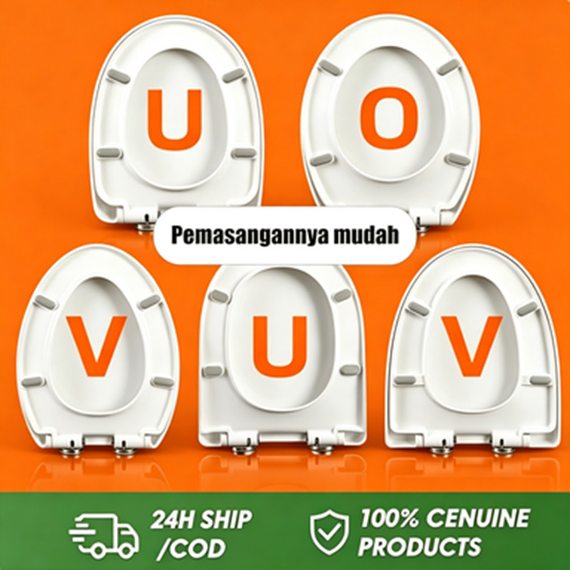 Tutup Toilet Duduk UVO – 100% Universal – Tebal 3 Lapis – Tidak Menguning – Dilengkapi Alat Pasang – Cocok untuk Closet TOTO & Semua Jenis – Mudah Dipasang