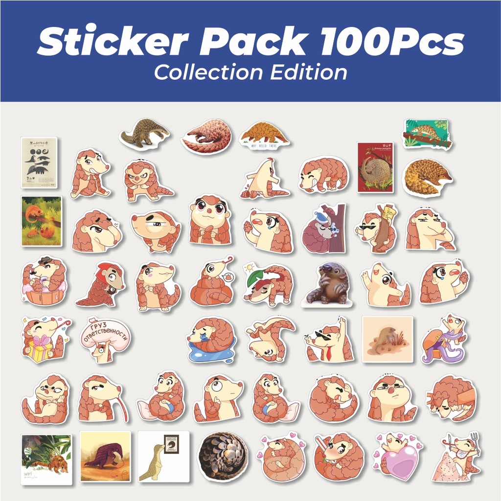 Jual Hot Stiker Animal Cute Pangolin Lucu Anti Air Stikers Berperekat ...