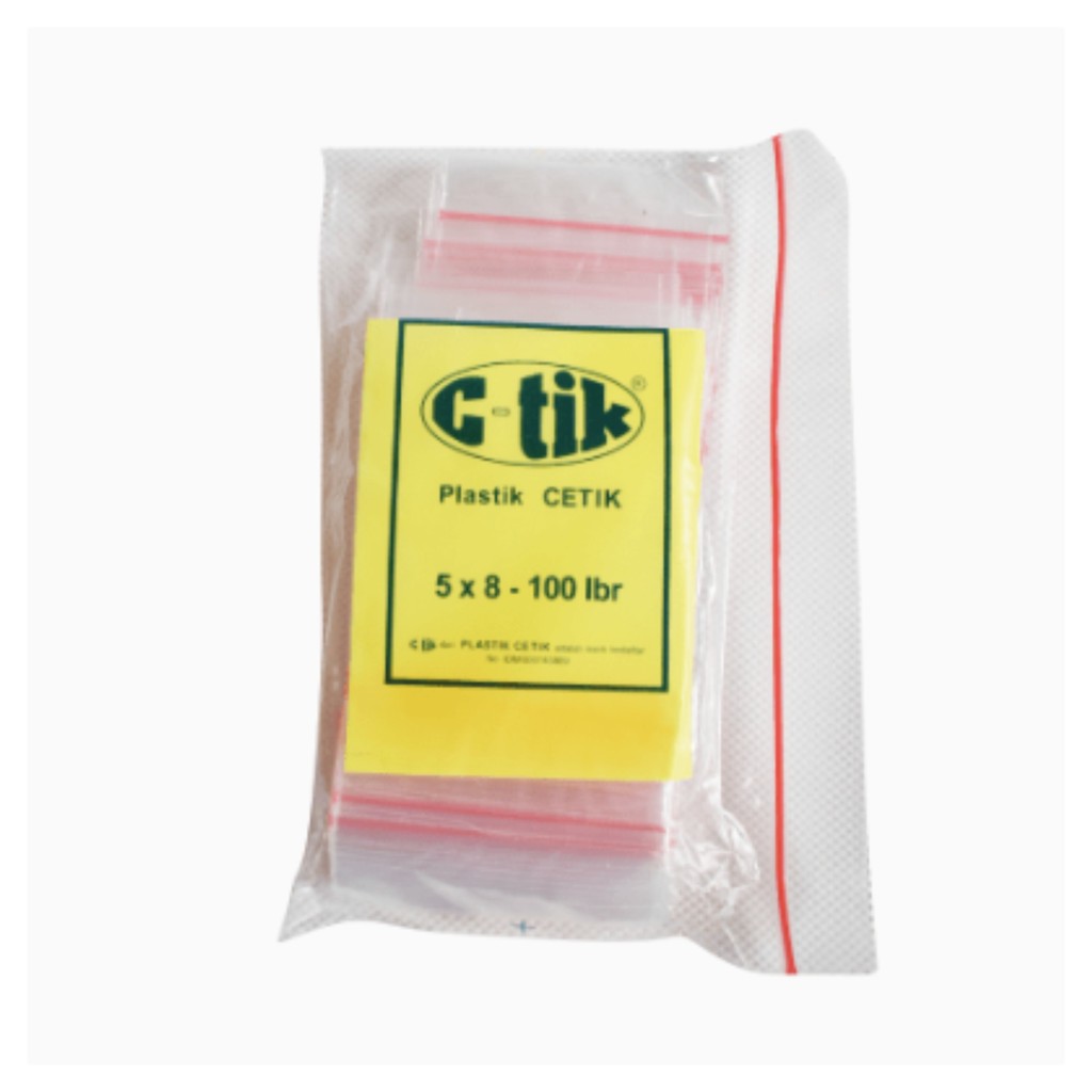 Jual Plastik Klip Cetik C-Tik Ctik 5x8 Kantong Zipper Bening Ziplock ...