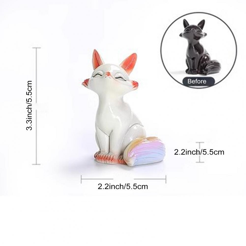 Jual Fox Tea Pet Color Changing Resin Tea Pet Handcrafted Color ...