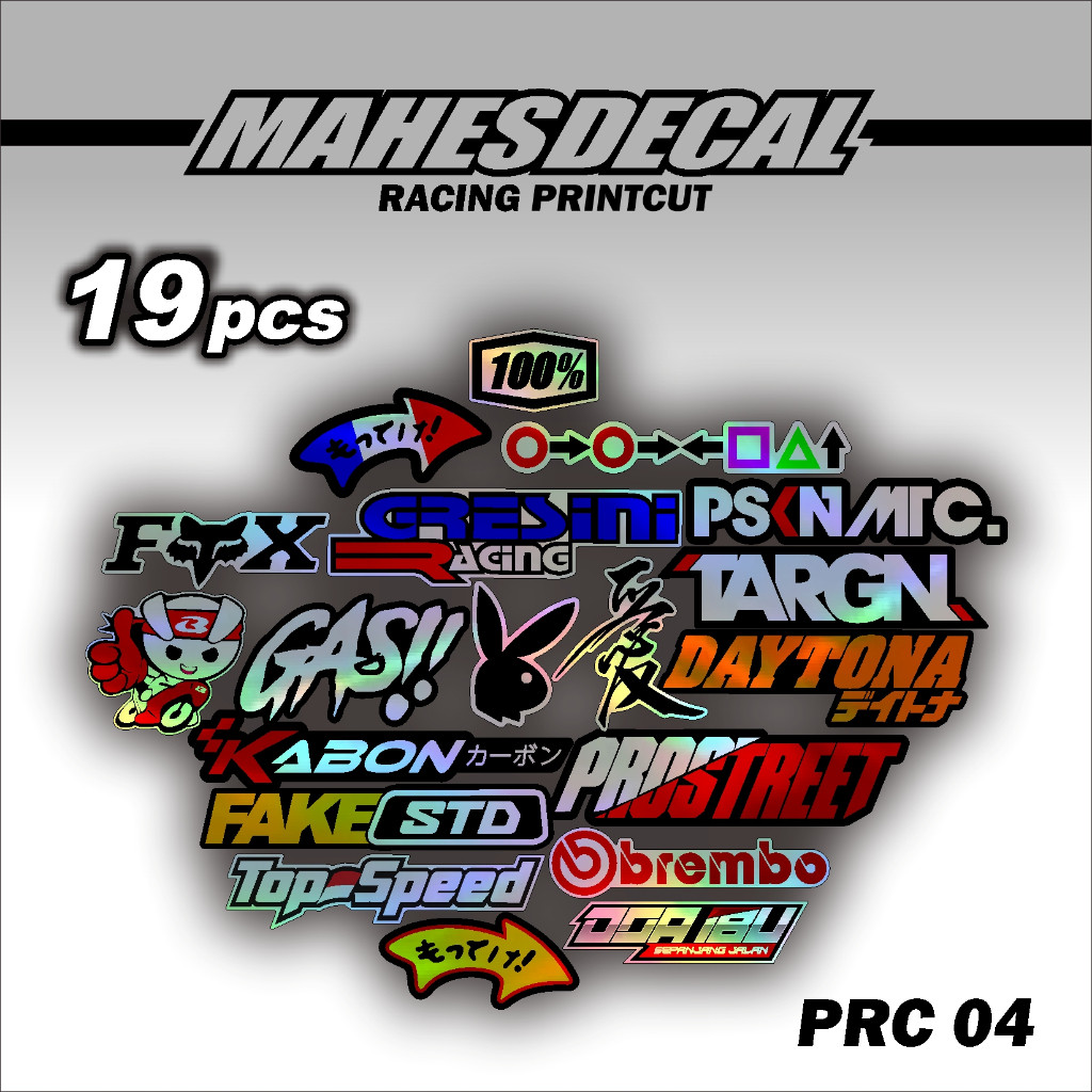 Jual Sticker Racing Hologram Sticker Pack Sticker Sponsor Racing ...