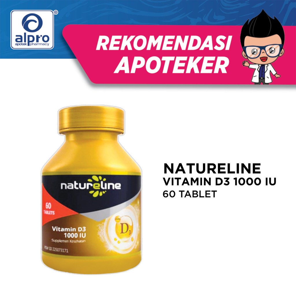 Jual Natureline Vitamin D3 1000 Suplemen Menjaga Kesehatan Tubuh Isi 60 ...