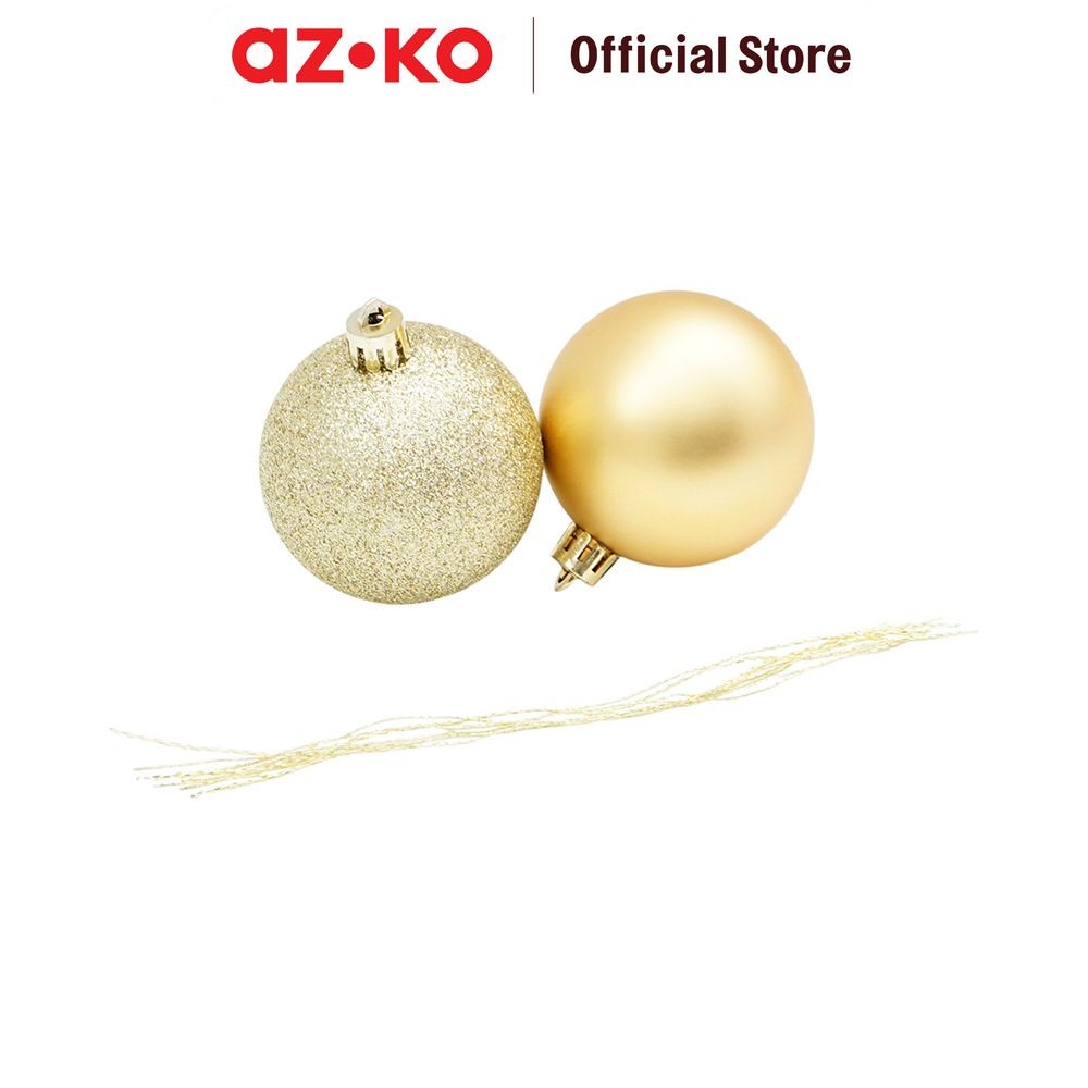 Jual AZKO Noelle 6 cm Set 7 Pcs Bola Dekorasi Natal Christmas - Gold ...