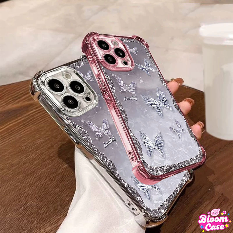 Pratinjau Case Iphone 15 PRO MAX Kaca Motif Kupu - Kupu