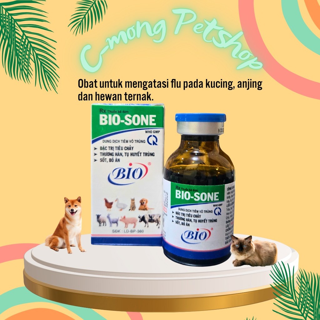 Jual Biosone 20 ml Bio Sone Obat Flu Kucing Anjing dan Hewan Ternak ...