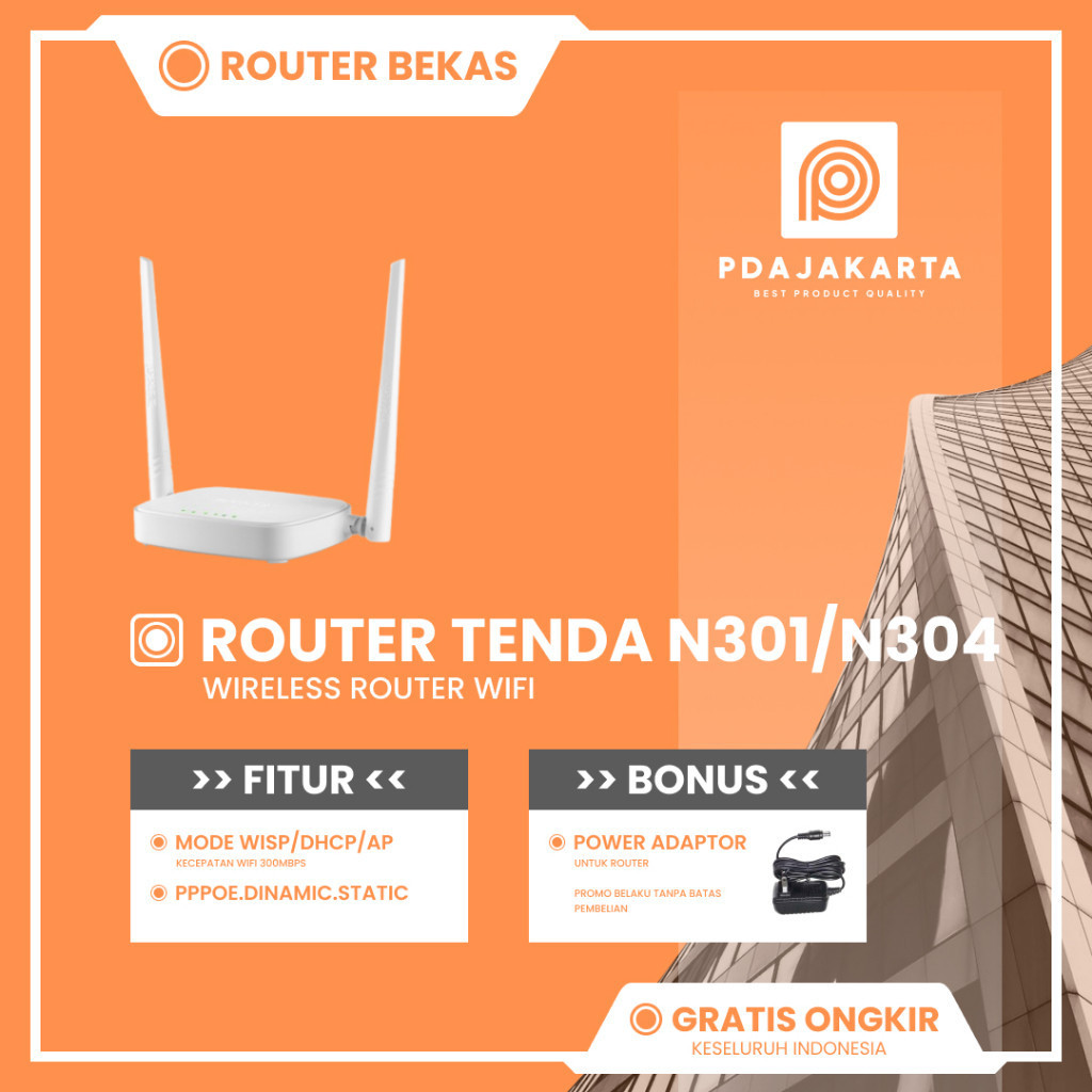 Jual Router Tenda N301 Wireless WiFi Easy Setup Router Second Original ...