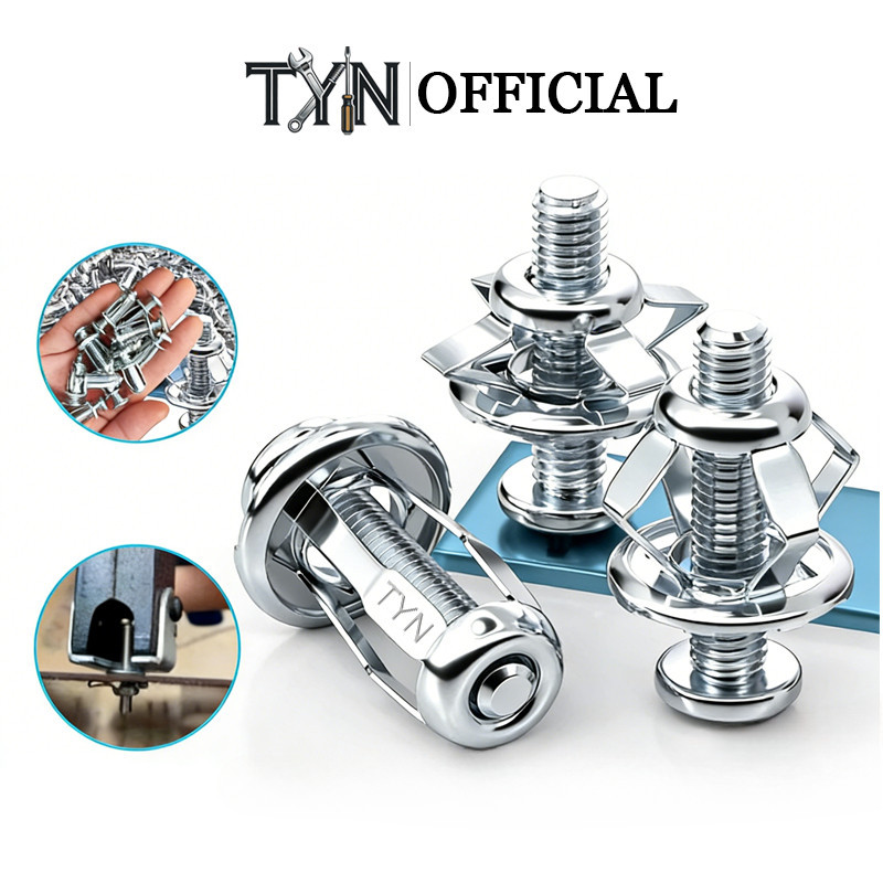 TYN 10PCS Jack Nut Rivet Plat Metal Baut Drat Kuat untuk Berbagai Aplikasi