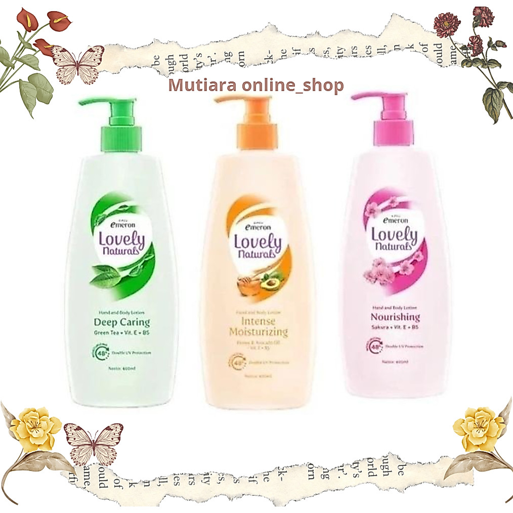 Jual Emeron Lovely Natural Hand & Body Lotion Botol 400ml Pump | Shopee ...