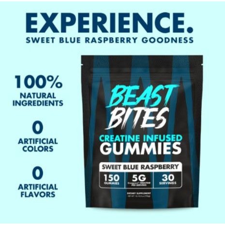 Jual Beast Bites Creatine Gummies - Gummy Kreatin Rasa Blue Raspberry ...