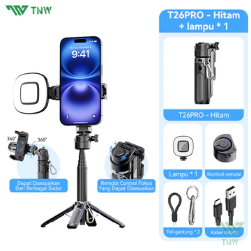 TNW T26Pro 3 IN 1 Extendable Grip Tripod Tongsis Mini Selfie Stick Zoom Remote Control Tripod