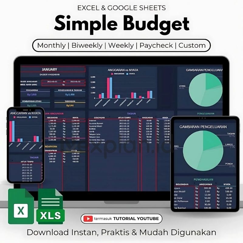 Jual Simple Budget – Template Pengelolaan Keuangan Lengkap untuk Atur ...