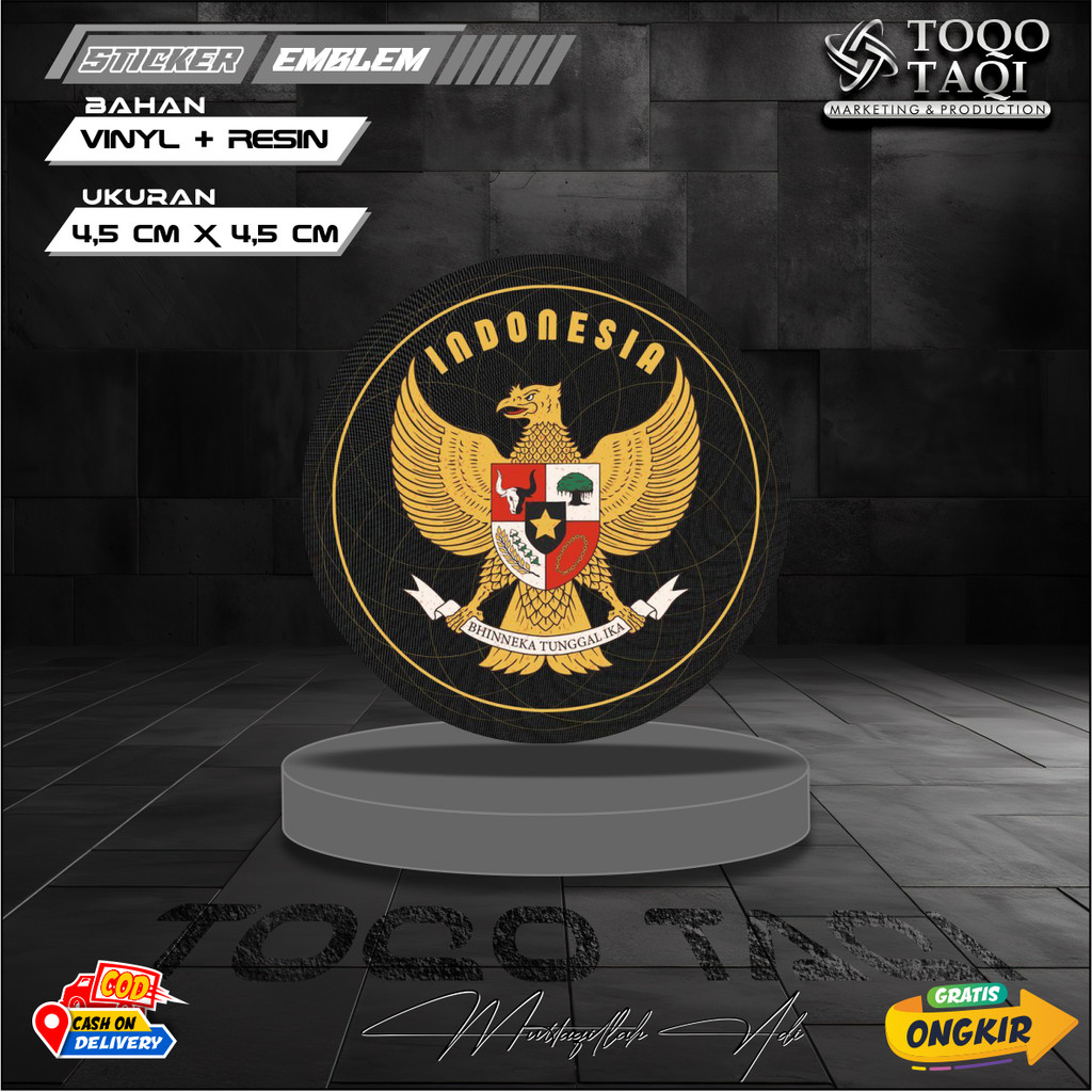 Jual STIKER TIMBUL RESIN EMBLEM LOGO GARUDA TIMNAS BULET HITAM STICKER ...