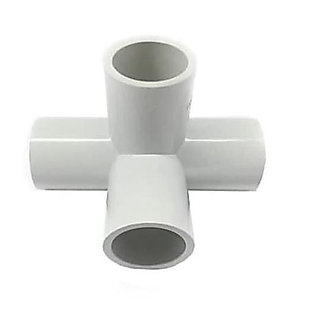 AQUALON TEE 4 WAY 90° DERAJAT Ukuran 1" INCH FITTING SAMBUNGAN PVC HIDROPONIK AQUALON STANDING RAK HIDRO PONIK HIDROPONIK