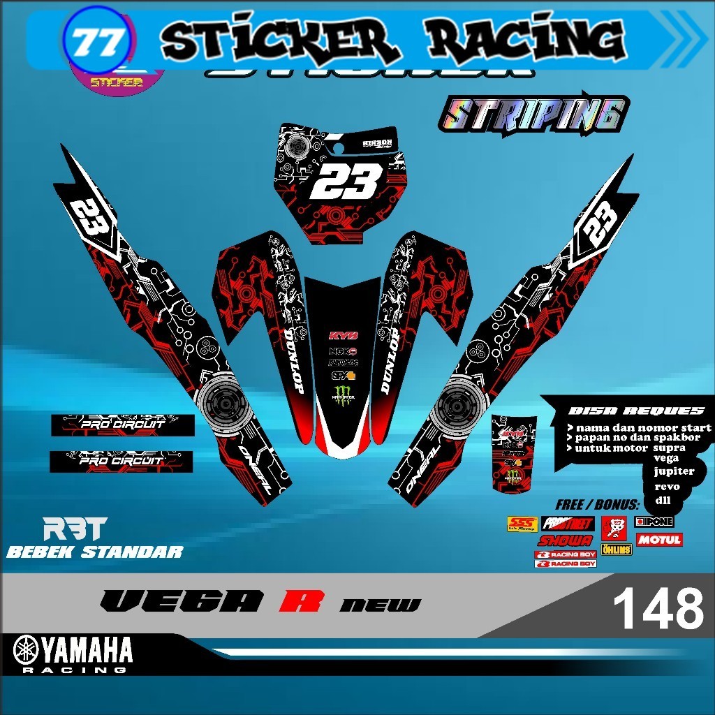 Jual Sticker Rbt Motor Vega R New Desain Terbaru ( Free Request Nama ...