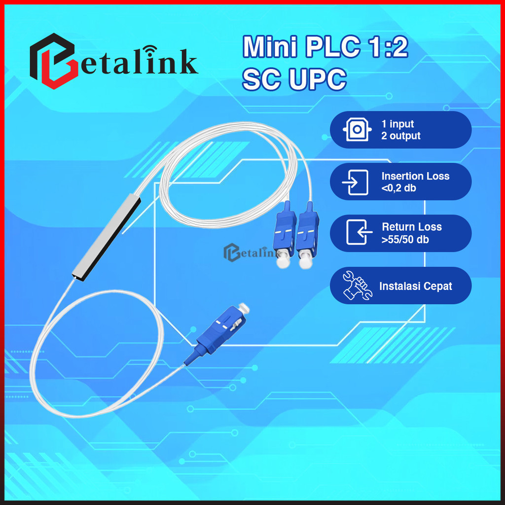 Jual 1pcs 1 : 2 SC UPC Fiber Optic Splitter Mini FTTH Single mode SC ...