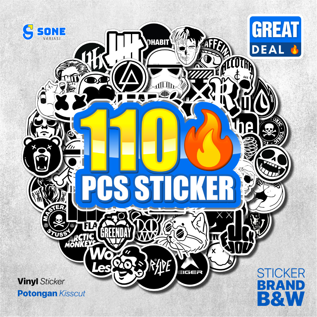 Jual Stiker Hitam Putih Aesthetic | Black & White Vinyl Sticker untuk ...