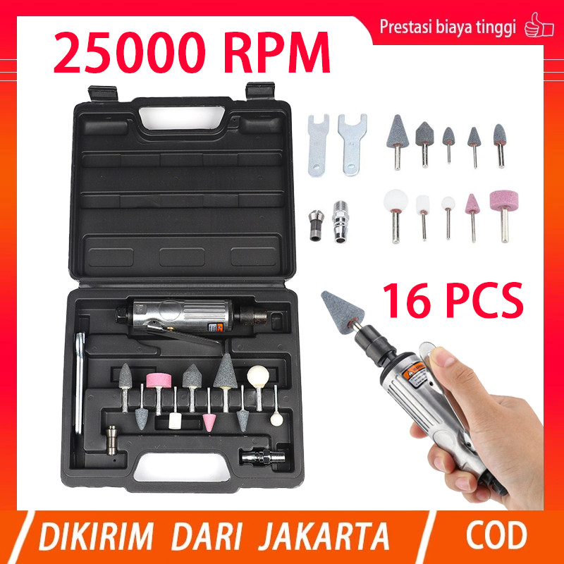Jual 16PCS Grinding Polishing Machine Kit Air Grinder Mill Engraving ...