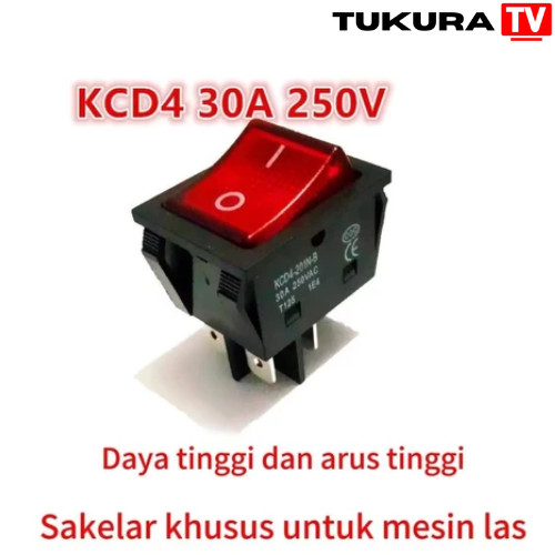 Jual Premium Saklar On/Off Besar 4 Pin 30A – Switch Lampu Merah dengan ...