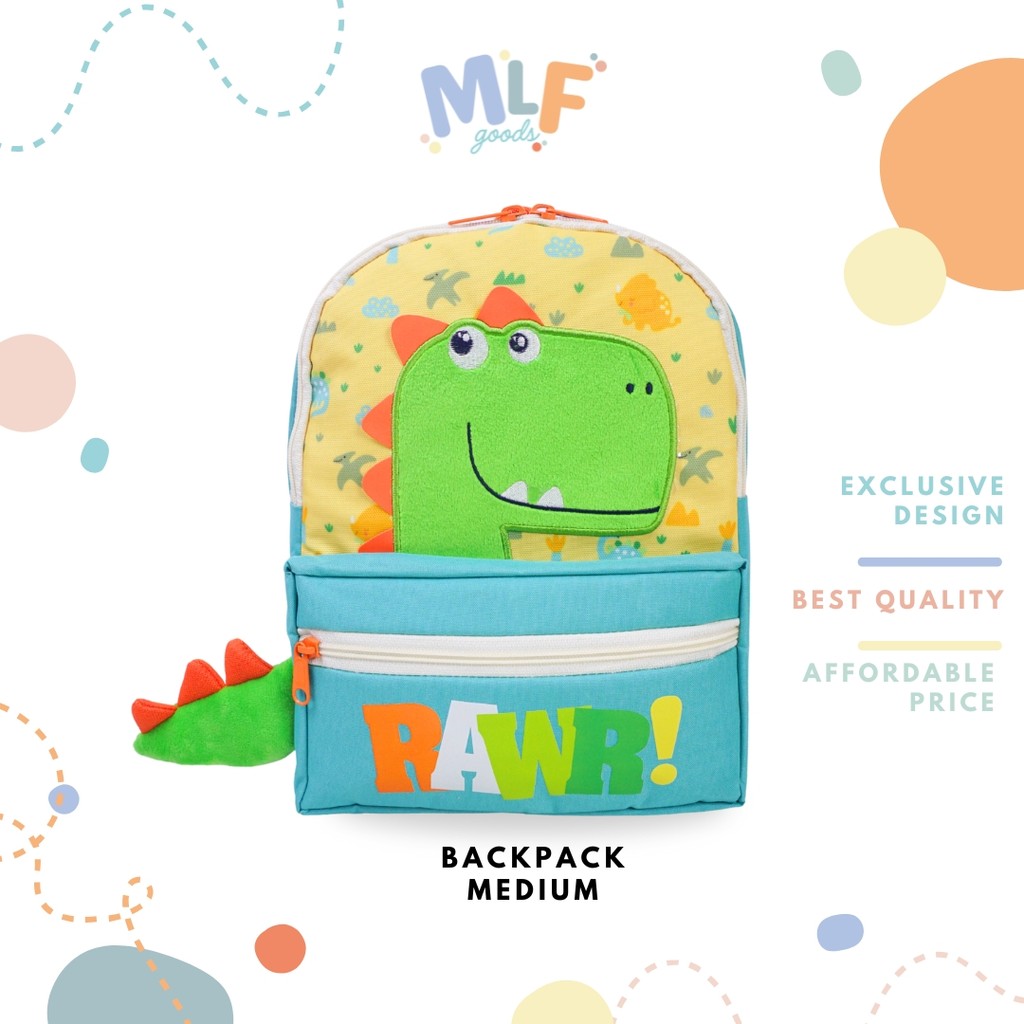 MLFG Tas Anak Dino T-Rex Series Ransel Backpack Motif Dinosaurus Lunch Bag  PAUD Viral