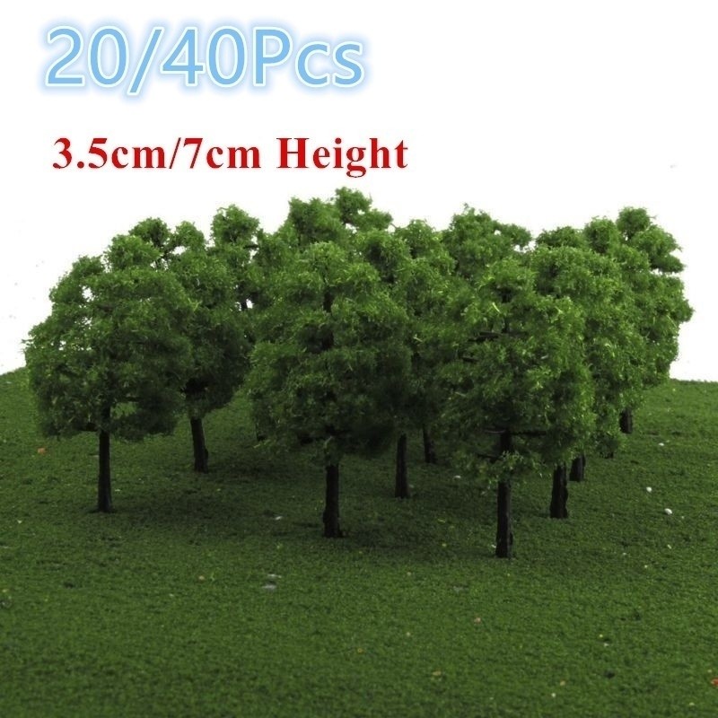 Jual 20/40Pcs Green Model Trees Train Railroad Model Kit Layout Scenery ...