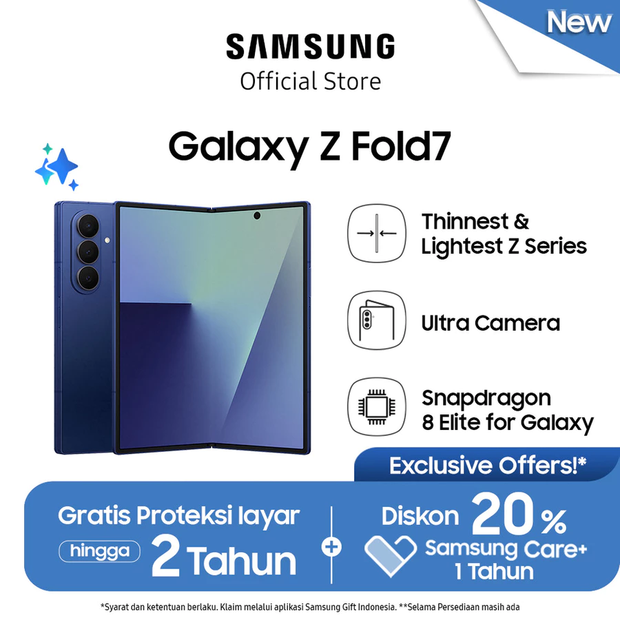 Samsung Galaxy Z Fold7 16GB/1TB - Blue Shadow | Hp Lipat AI | Kamera 200MP Official Store