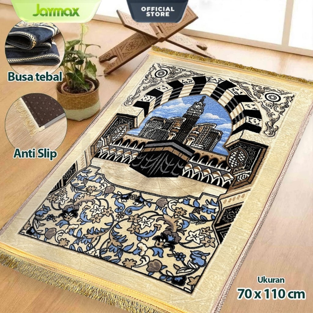 Sajadah Busa Rose Gold 70x110cm Sajadah Turki Rumbai Sejadah Tebal Lembut Premium