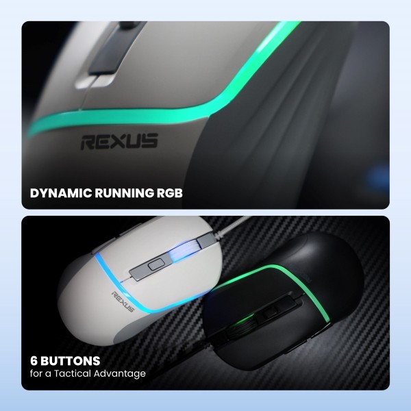 Rexus Xierra G15 Mouse Gaming Wired Dynamic RGB 6400DPI (4)