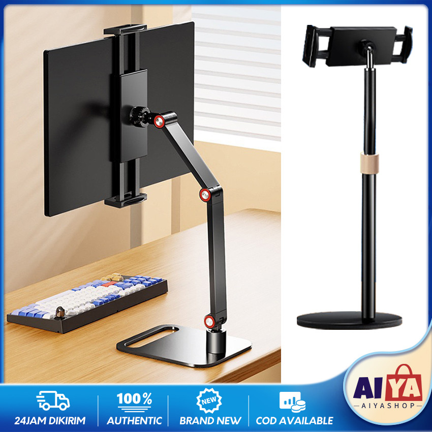 Jual Portable Monitor Tablet Holder Metal Stand Adjustable Bracket ...